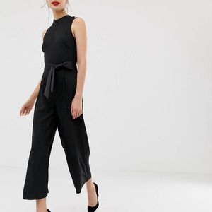 Warehouse rhinestone jumpsuit in black, ASOS